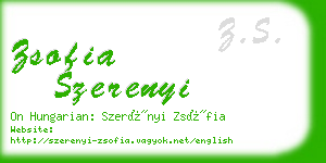 zsofia szerenyi business card